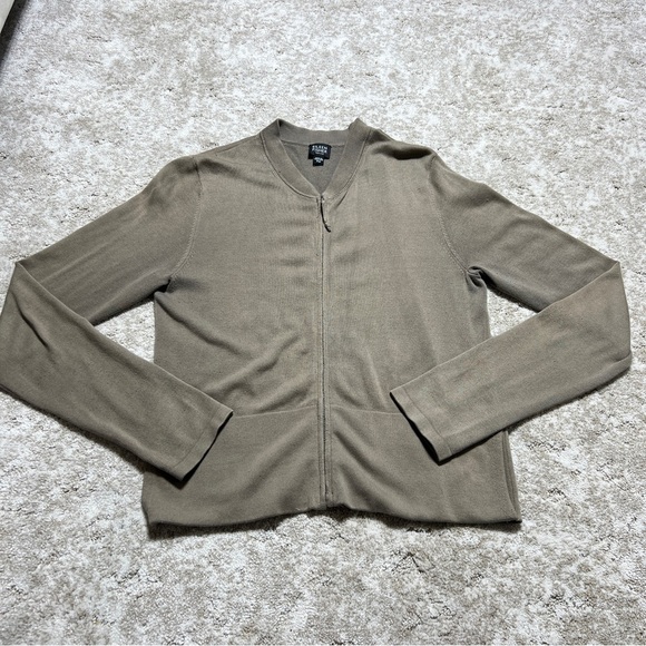 Eileen Fisher Women’s Taupe Zip-Up Sweater Petite PM - Picture 1 of 5